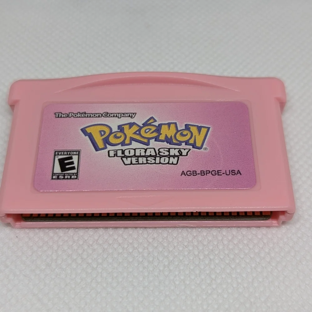 Game Boy Advance - Pink (Transparent/USB-C Charging) (LCD Screen) + (FLORA SKY)